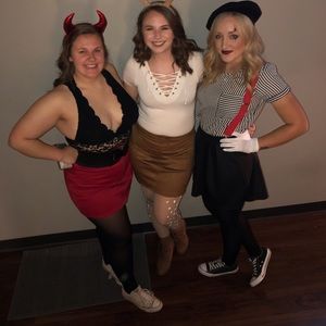 Red Zipper Mini Skirt